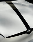 Model S Hood Racing Stripe Made from Xpel Ultimate Plus Black PPF