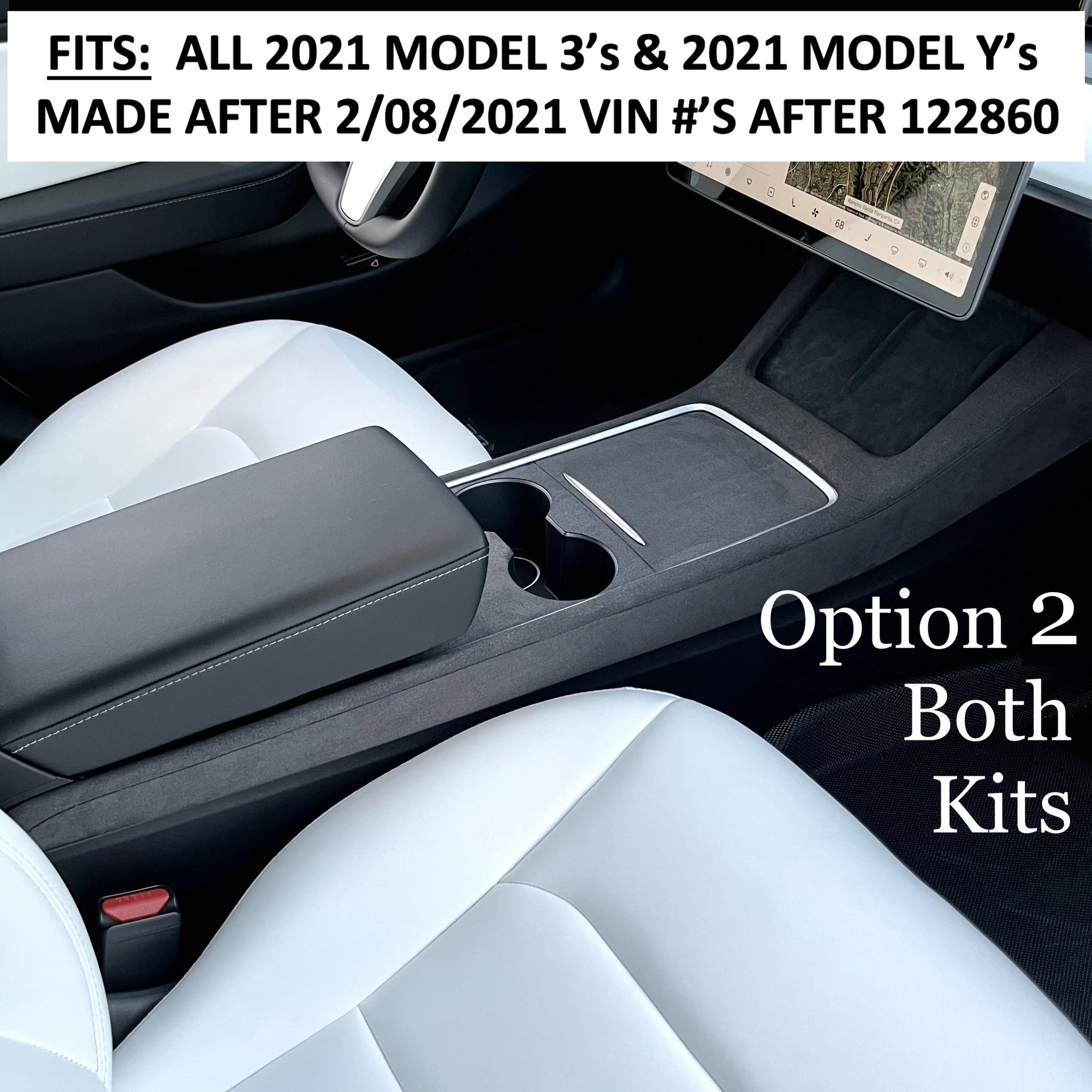 2021* | Model 3 &amp; Y Center Console Cover (Gen. 2) - Alcantara