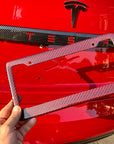 License Frame - Red Carbon Fiber