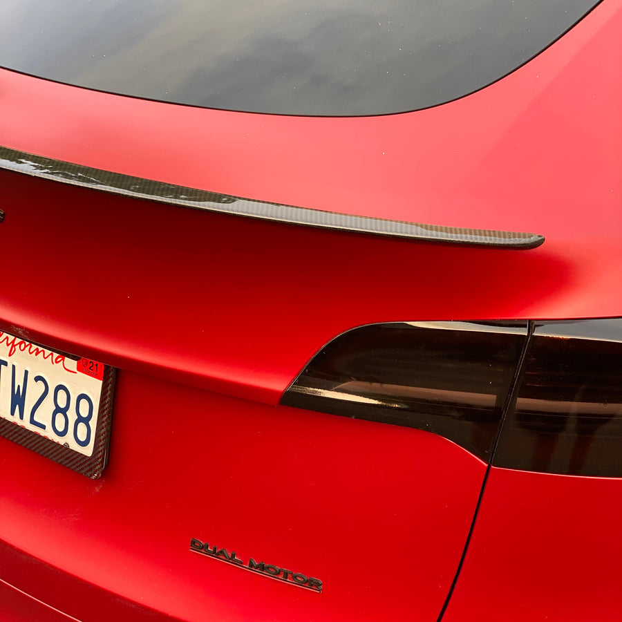Tesla Model Y Aftermarket Spoiler - Real Molded Carbon Fiber