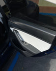 Model 3 Rear Door Panel Overlays - Real Molded Carbon Fiber