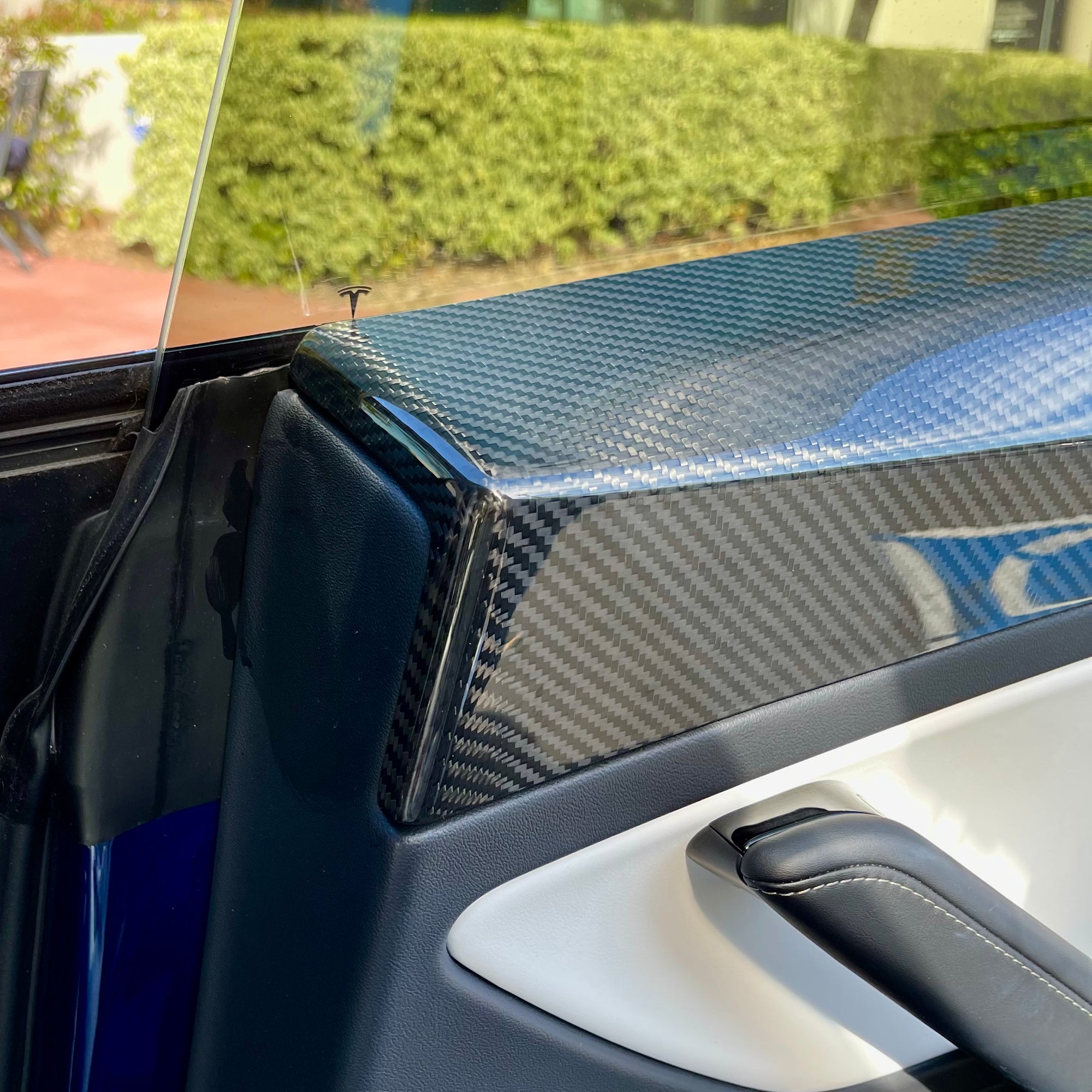 Model 3 Rear Door Panel Overlays - Real Molded Carbon Fiber