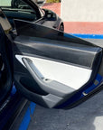 Model 3 Rear Door Panel Overlays - Real Molded Carbon Fiber