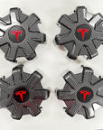 Model Y 19" Gemini Wheel Center Hub Caps (Set of 4) - Hydro Carbon Fiber Coated