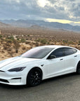 2021+ | Model S Plaid & LR Side View Mirror Cap Overlays - Real Molded Carbon Fiber