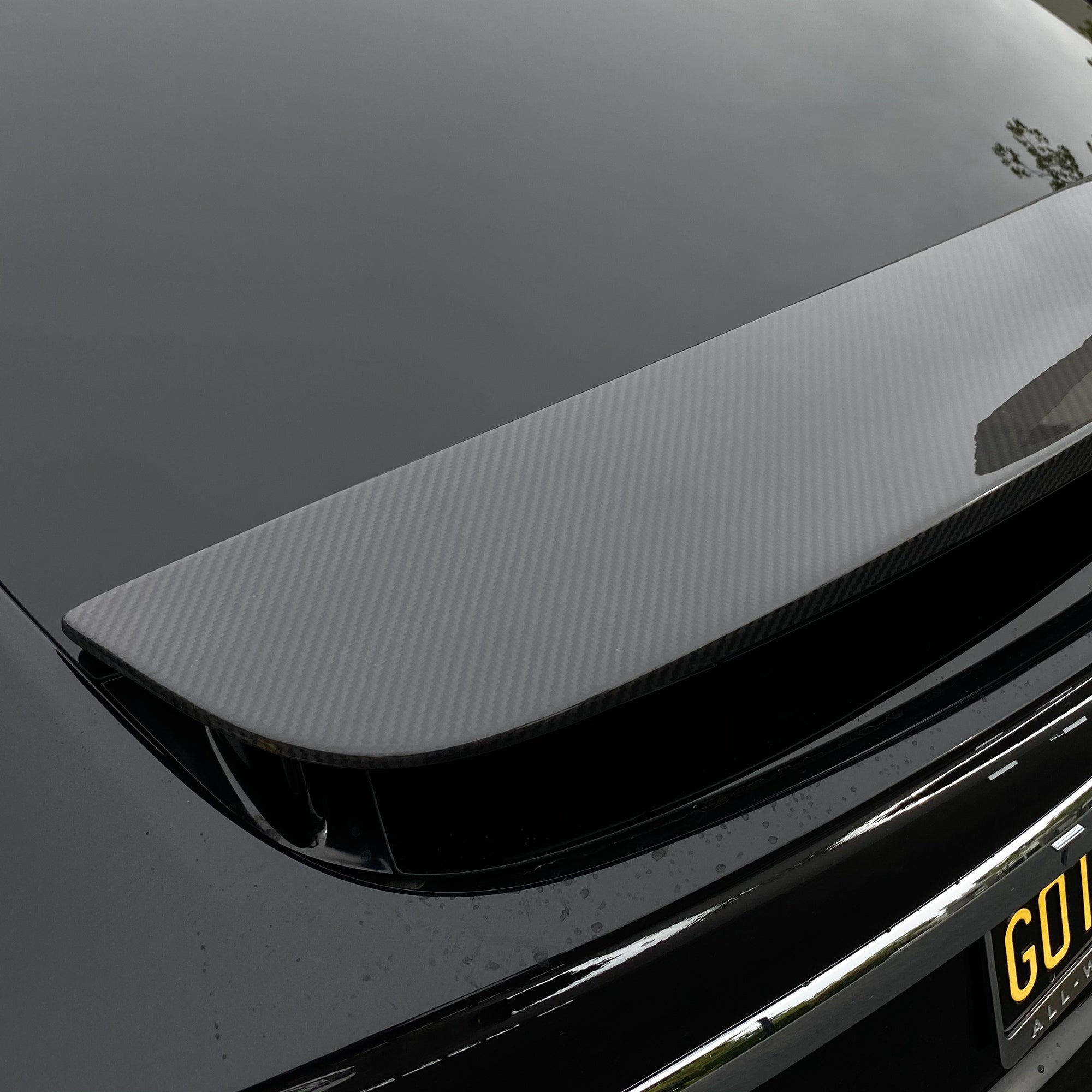 Model X Spoiler Overlay - Real Molded Carbon Fiber