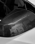 2021+ | Model S Plaid & LR Side View Mirror Cap Overlays - Real Molded Carbon Fiber