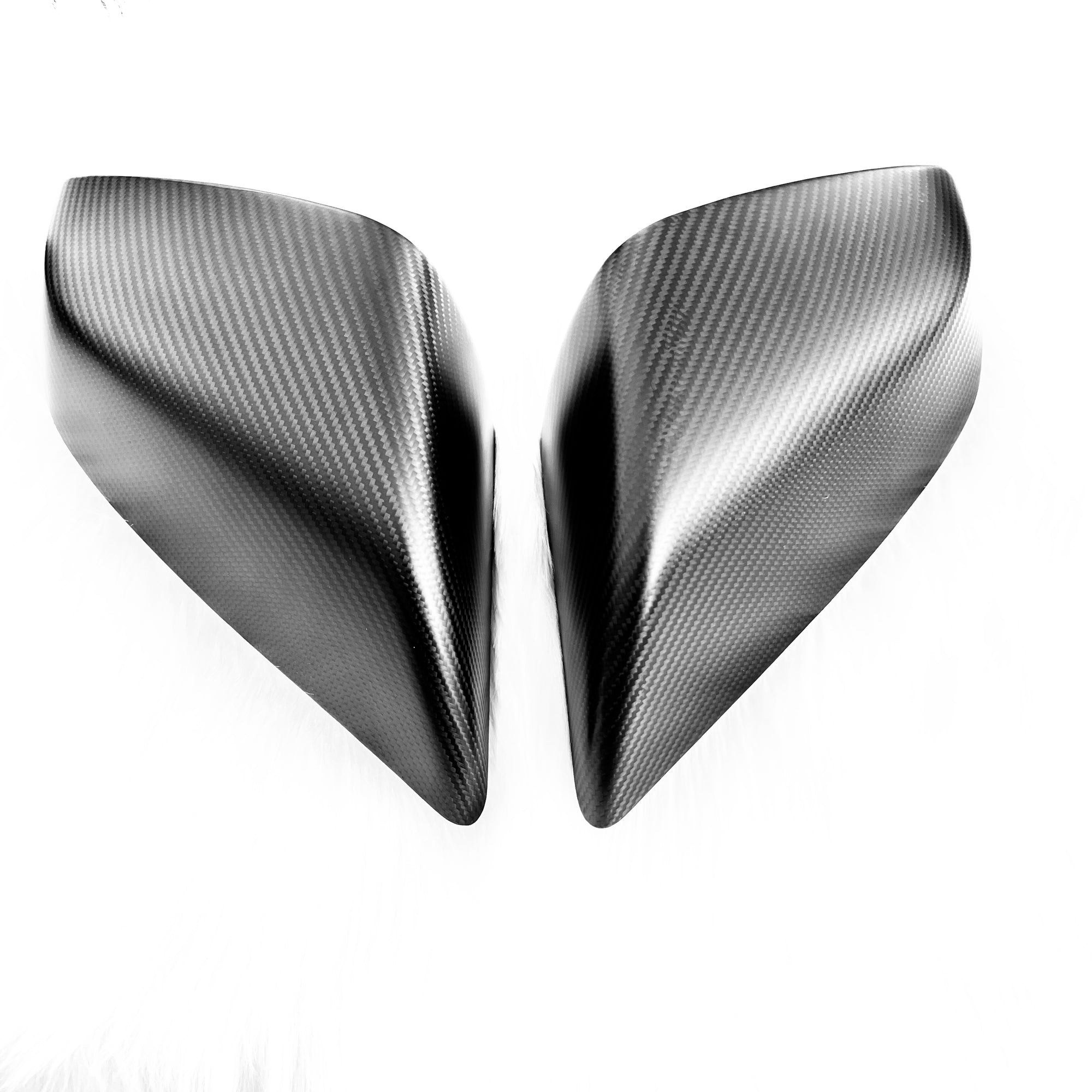 2021+ | Model S Plaid &amp; LR Side View Mirror Cap Overlays - Real Molded Carbon Fiber