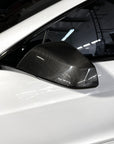 2021+ | Model S Plaid & LR Side View Mirror Cap Overlays - Real Molded Carbon Fiber