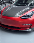 2017-2023 | Model 3 Front Lip Splitter Gen. 2 (3 Piece Style) - Real Molded Carbon Fiber