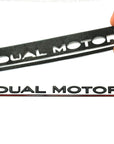 DUAL MOTOR Badges - Black or Chrome With Stripe