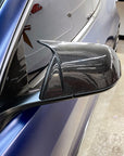 Model 3 GT Style Side View Mirror Cap Overlays (1 Pair) - Real Molded Carbon Fiber