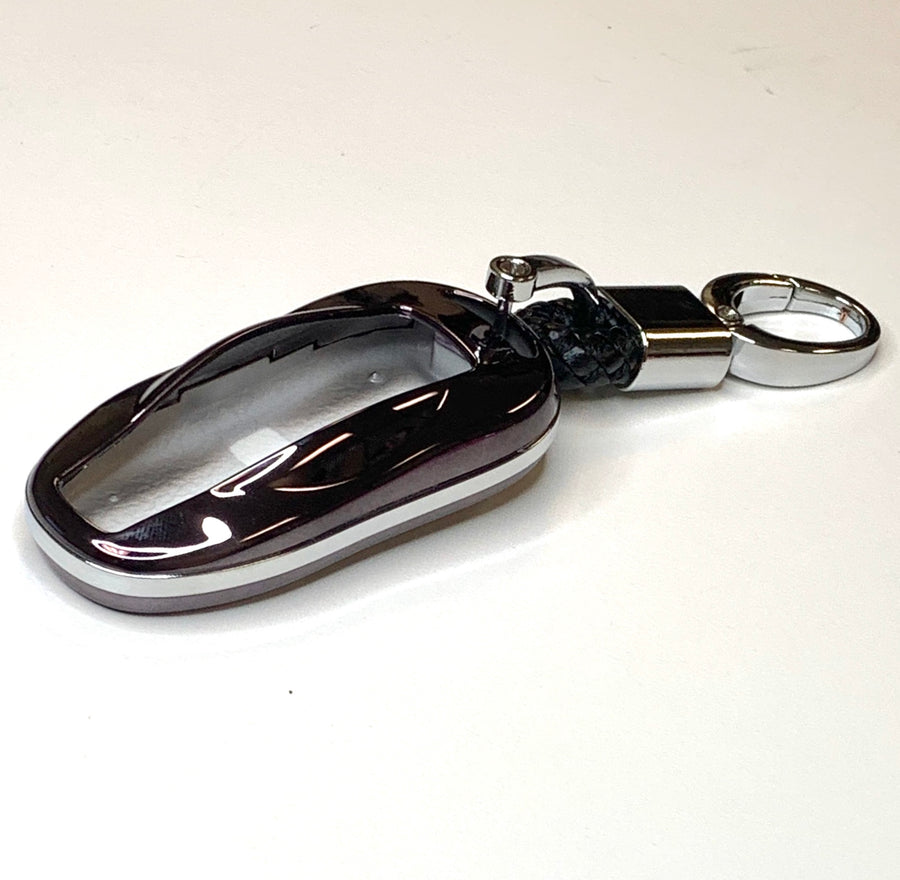 Chrome Black Car TESLA Key Chain Key Fob Ring for Model 3 Y S X Roadster