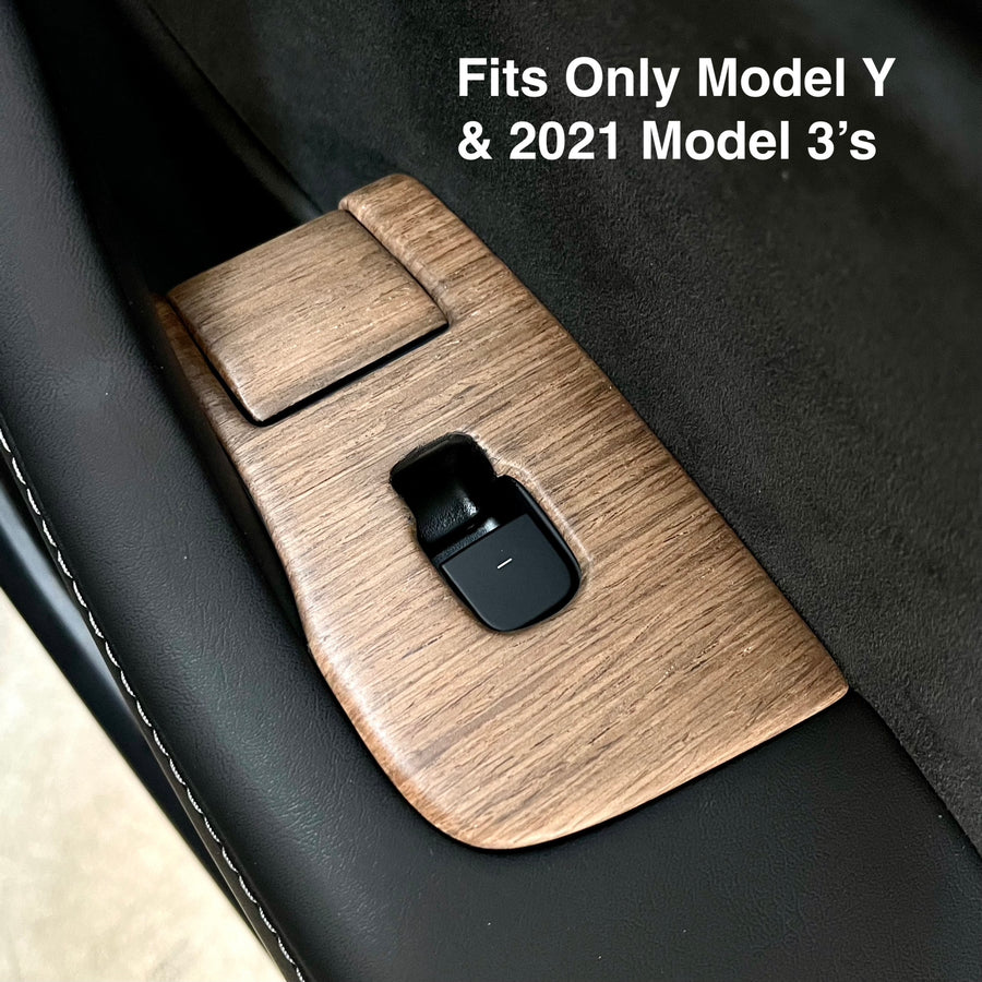 Model 3 & Y Door Switch Overlays (10 Pieces) - Real Open-Pore Wood Ven