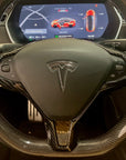 2012-2020 | Model S & X Steering Wheel Bezel Cap - Hydro Carbon Fiber Coated