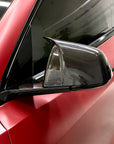 Model Y GT Style Side View Mirror Overlays (1 Pair) - Real Molded Carbon Fiber