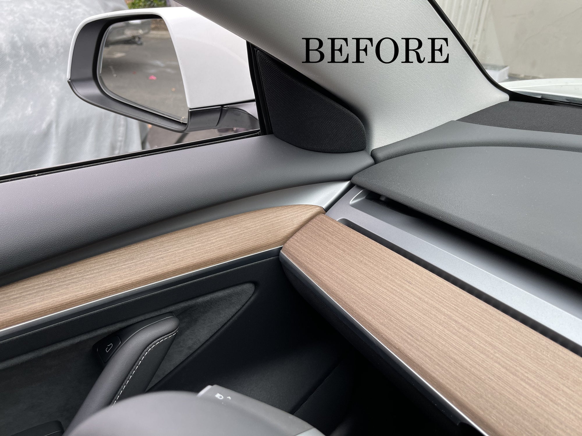 2021+ | Model 3 &amp; Y Front Door Replacement Dashboard Extension Panels - Real Molded Carbon Fiber