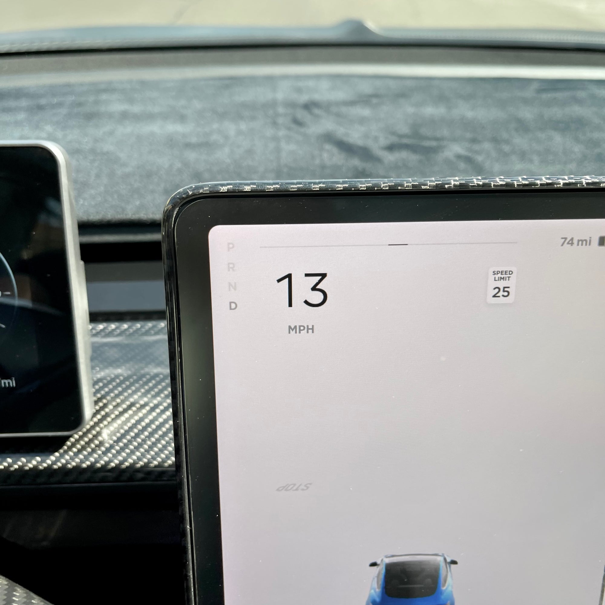 Model 3 &amp; Y Display Back Overlay - Real Molded Carbon Fiber