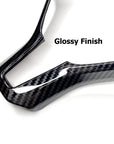 2012-2020 | Model S & X Steering Wheel Bezel Cap - Hydro Carbon Fiber Coated