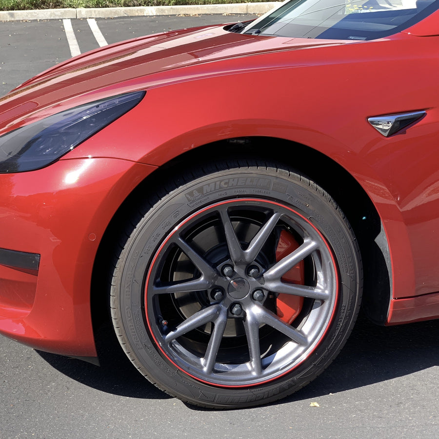 Apparent Tesla Model 3 Highland Performance with red brake