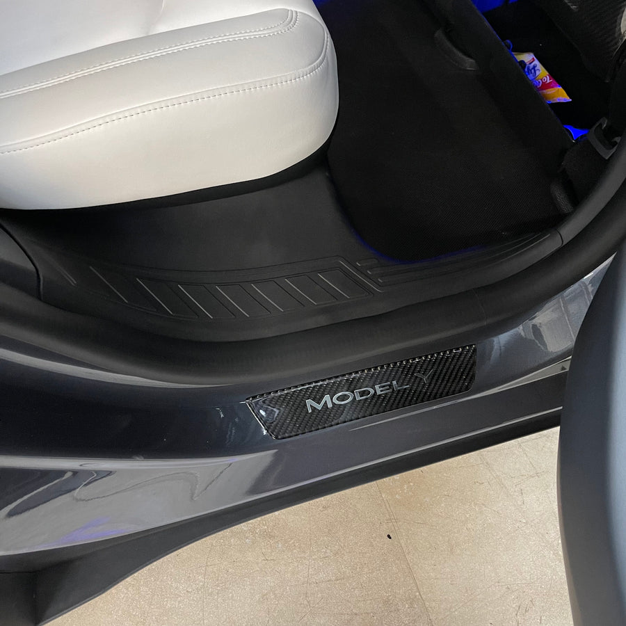 4pcs For Honda Civic Carbon Fiber Car Door Sill Plate Protector