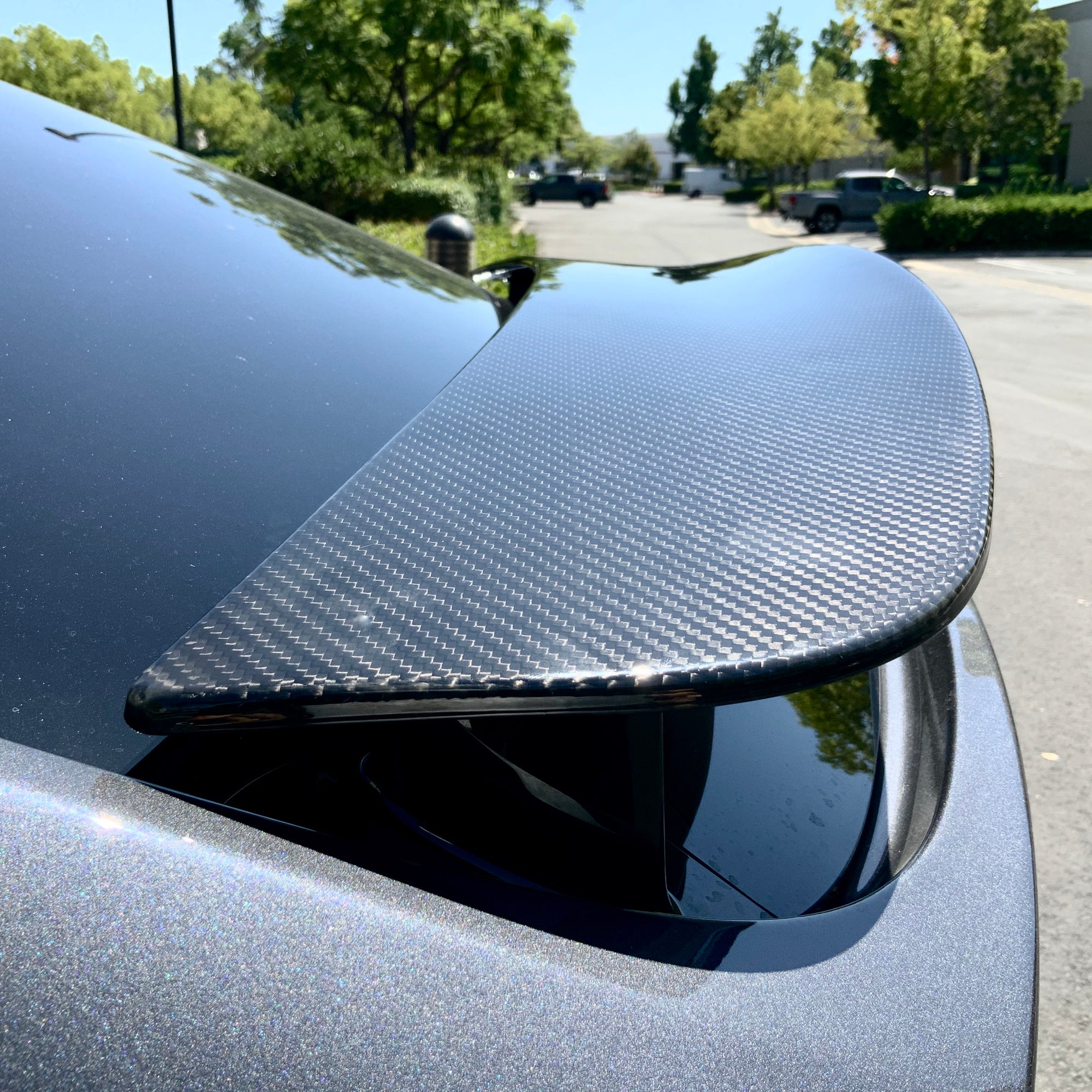 Model X Spoiler Overlay - Real Molded Carbon Fiber