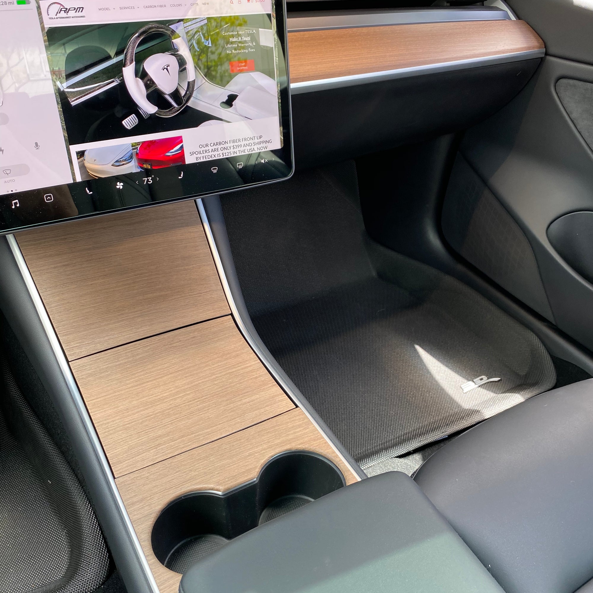 Model 3 &amp; Y Center Console Overlays (Gen. 1) - Real Open-Pore Wood Veneers