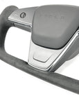 2021-2023 | Model S & X Yoke Steering Wheel Upgrade, TESLA Factory Original Resurfaced with Soft Napa Leather & Fully Heated