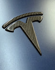 Model 3 T Logo Overlay (4 Pieces) Front & Back - Real Molded Carbon Fiber