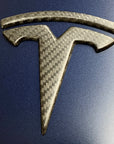 Model 3 T Logo Overlay (4 Pieces) Front & Back - Real Molded Carbon Fiber