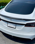 Model S Performance Plus V-Style Spoiler - Real Molded Carbon Fiber