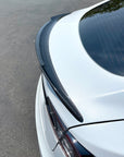 Model S Performance Plus V-Style Spoiler - Real Molded Carbon Fiber