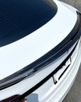 Model S Performance Plus V-Style Spoiler - Real Molded Carbon Fiber