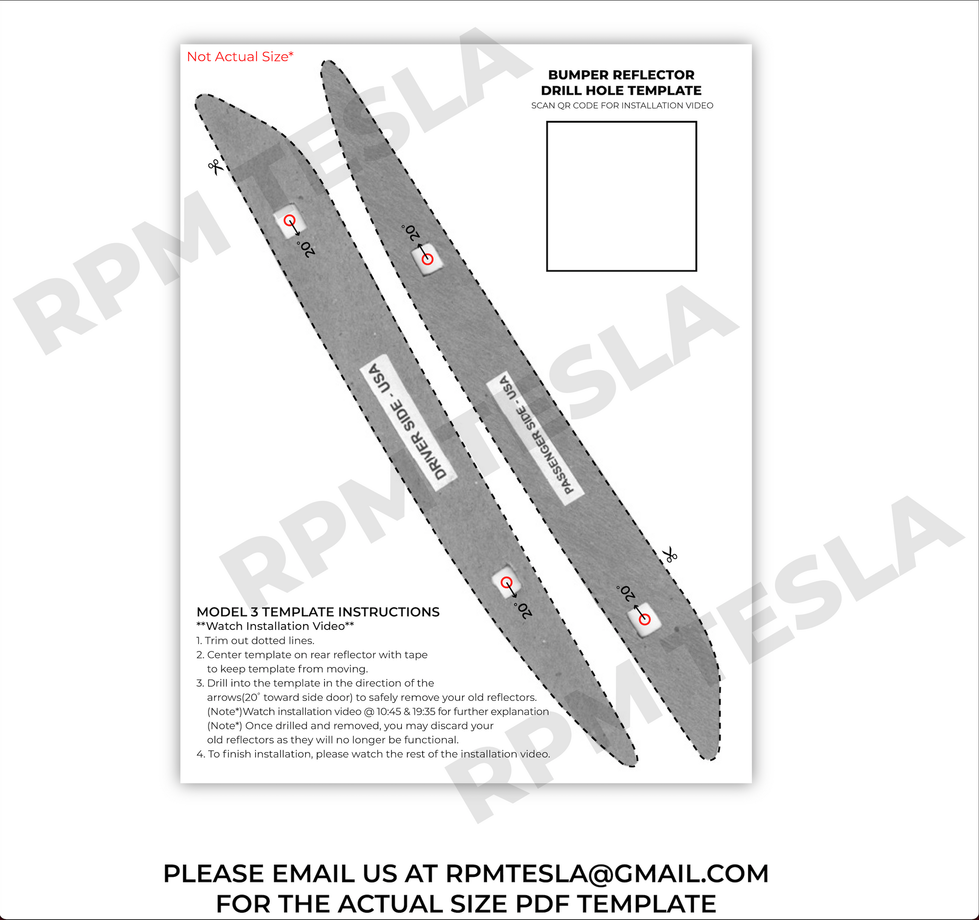 Model 3 Knight-Rider Rear Bumper Reflector LED Upgrade (1 pair) - 4 Styles