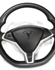 2012-2021 Model S & X Steering Wheel - Real Molded Carbon Fiber Matte Finish