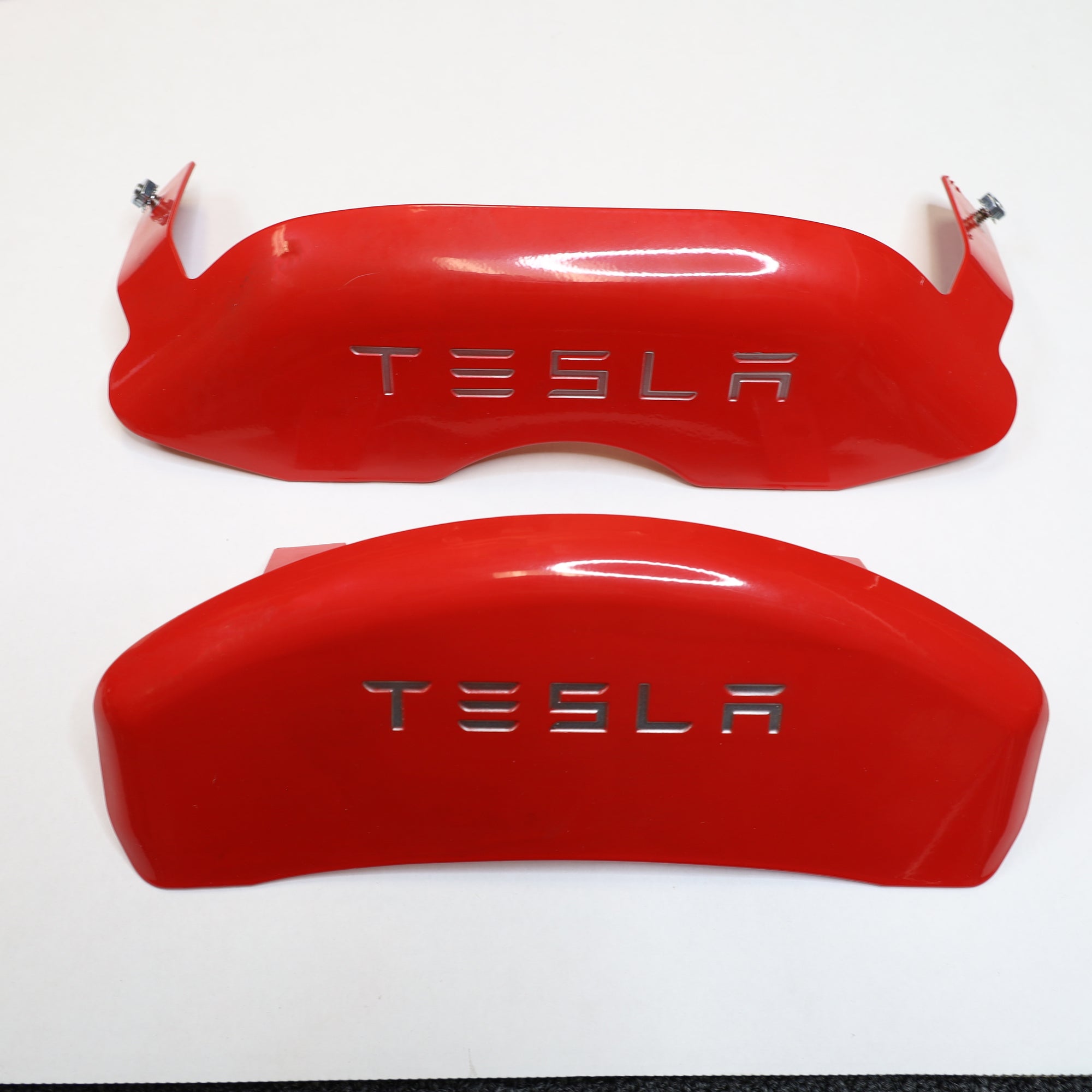 Model Y Flat Caliper Covers - Red (Engraved TESLA or Non Engraved) - $69 with 40% OFF - USE CODE: OVERSTOCK40