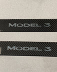 Model 3 Rear Door Sill Covers (1 Pair) - Flexible Urethane Carbon Fiber