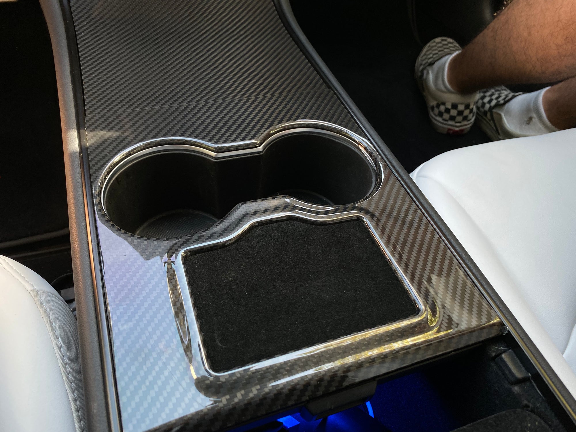 Model 3 &amp; Y Center Console Overlays (Gen. 1) - Real Molded Carbon Fiber